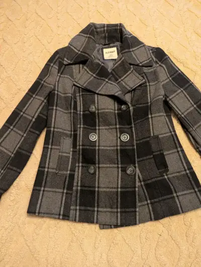 Abrigo de lana a cuadros Talla S - miniatura 1