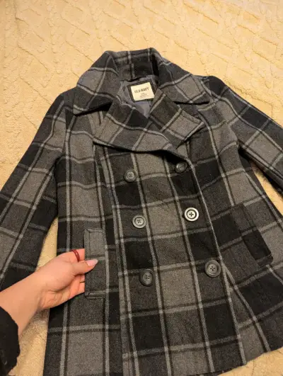 Abrigo de lana a cuadros Talla S - miniatura 2