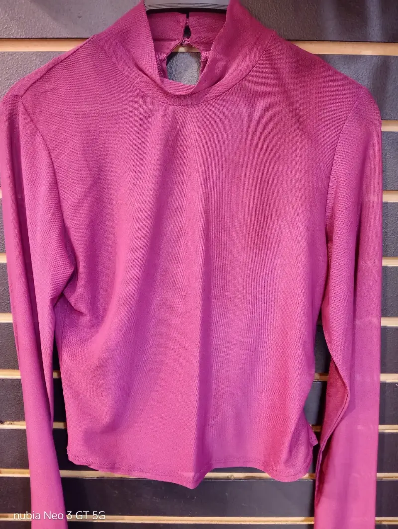 Polera de manga larga fucsia para mujer