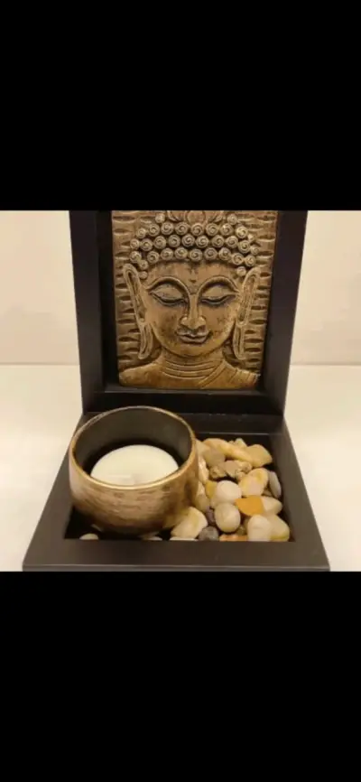 Portavelas decorativo con diseño de Buda - miniatura 1