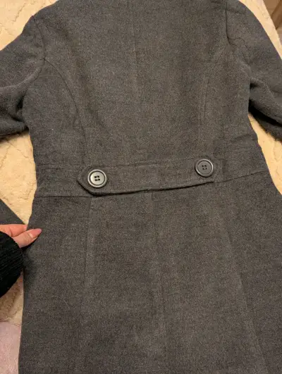 Abrigo de lana gris con cuello alto XS - miniatura 4
