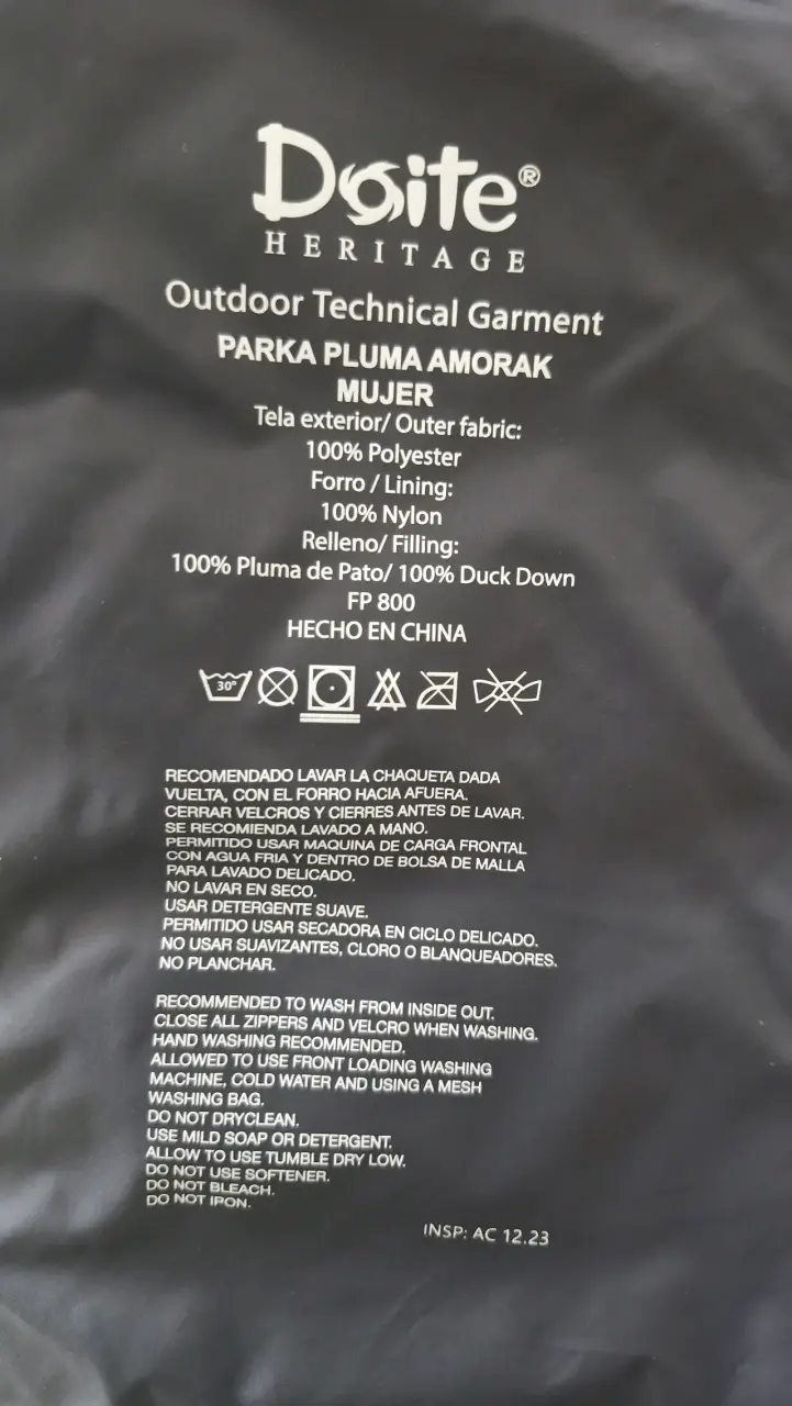 Parka Pluma Mujer Doite Heritage Negra - 4