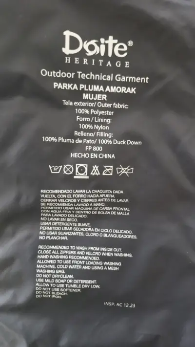 Parka Pluma Mujer Doite Heritage Negra - miniatura 4