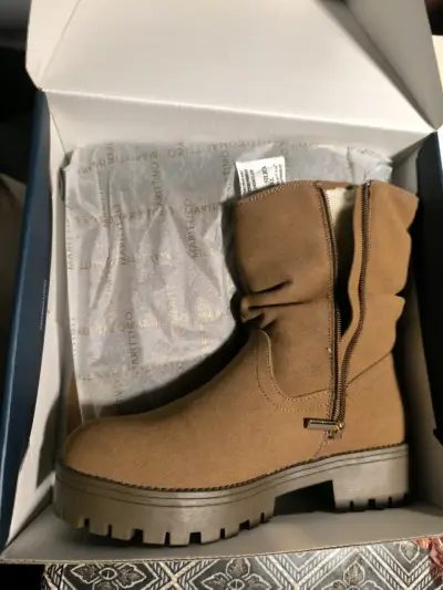 Botas de mujer camel con forro interior - miniatura 3