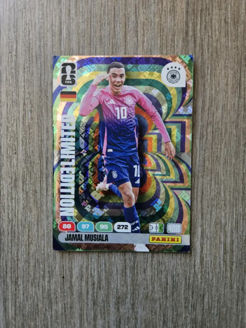 Carta Panini Jamal Musiala Adrenalyn Edición Limit