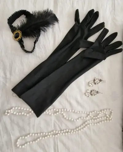 Vestido de lentejuelas negro con flecos estilo Charleston - miniatura 3