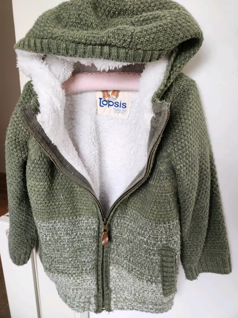 Chaqueta de lana verde para niño Topsis - 1