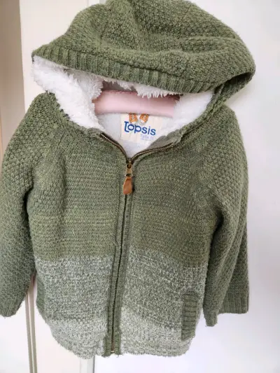 Chaqueta de lana verde para niño Topsis - miniatura 2