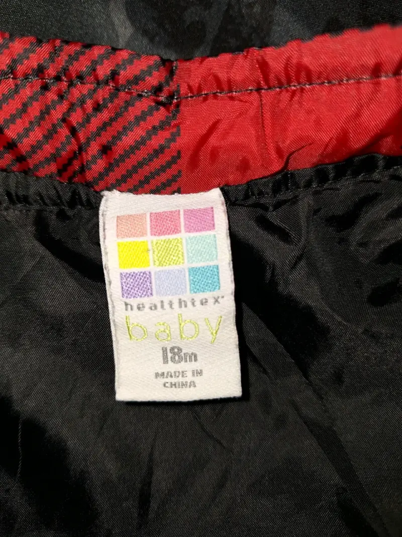 Parka sin mangas para bebé rojo a cuadros - 4