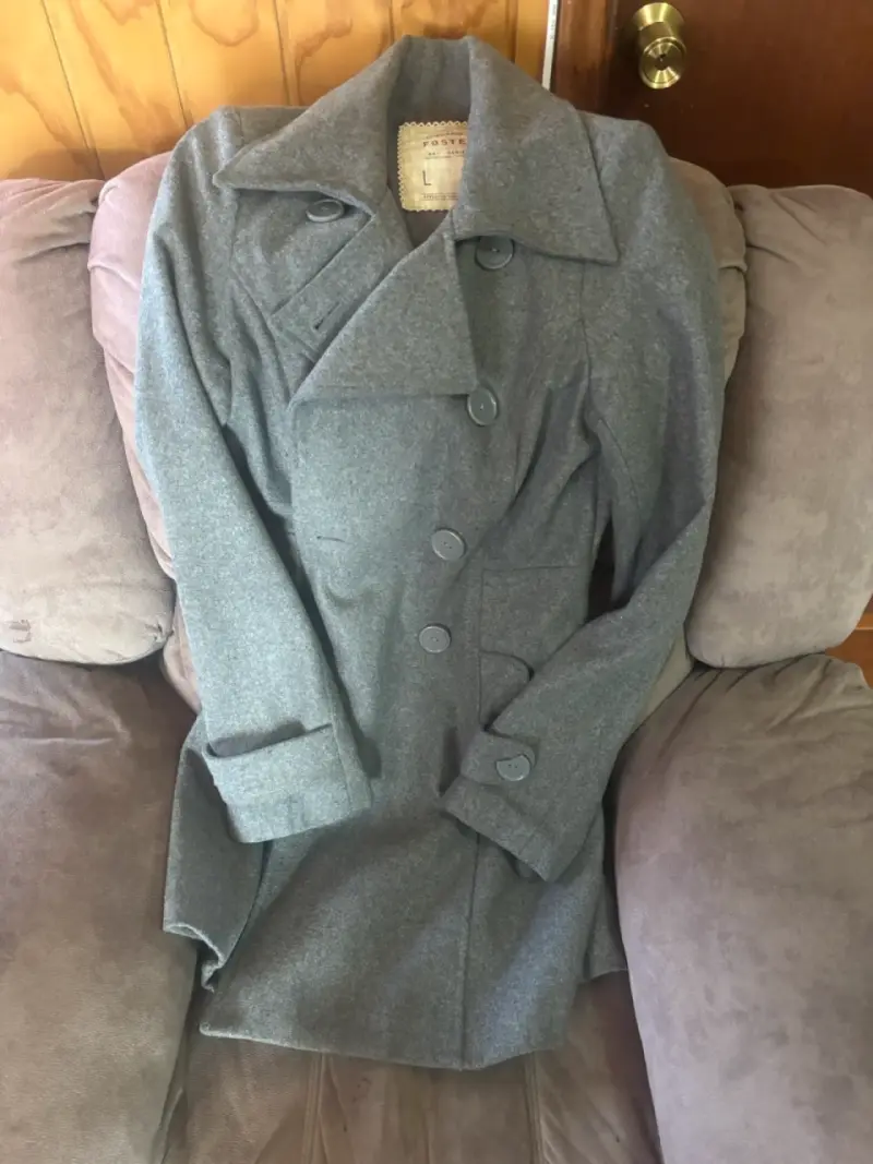 Abrigo gris de lana para mujer Foster
