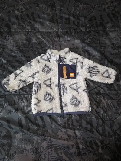 Poleron peludo para niño blanco y azul. - miniatura 2