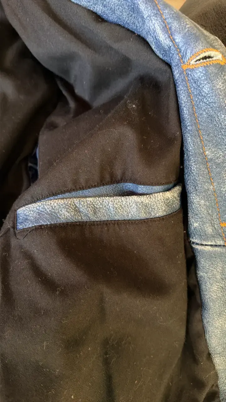 Chaqueta de cuero tip mezclilla azul unixes - 4