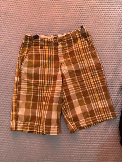 Bermudas a cuadros marrones para niño - miniatura 1