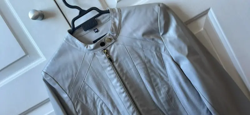Chaqueta de cuero gris Ash - 2