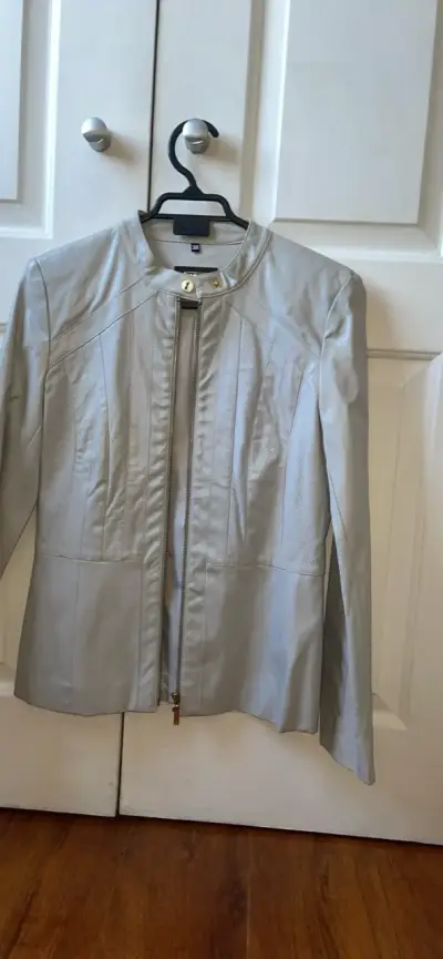 Chaqueta de cuero gris Ash - miniatura 3