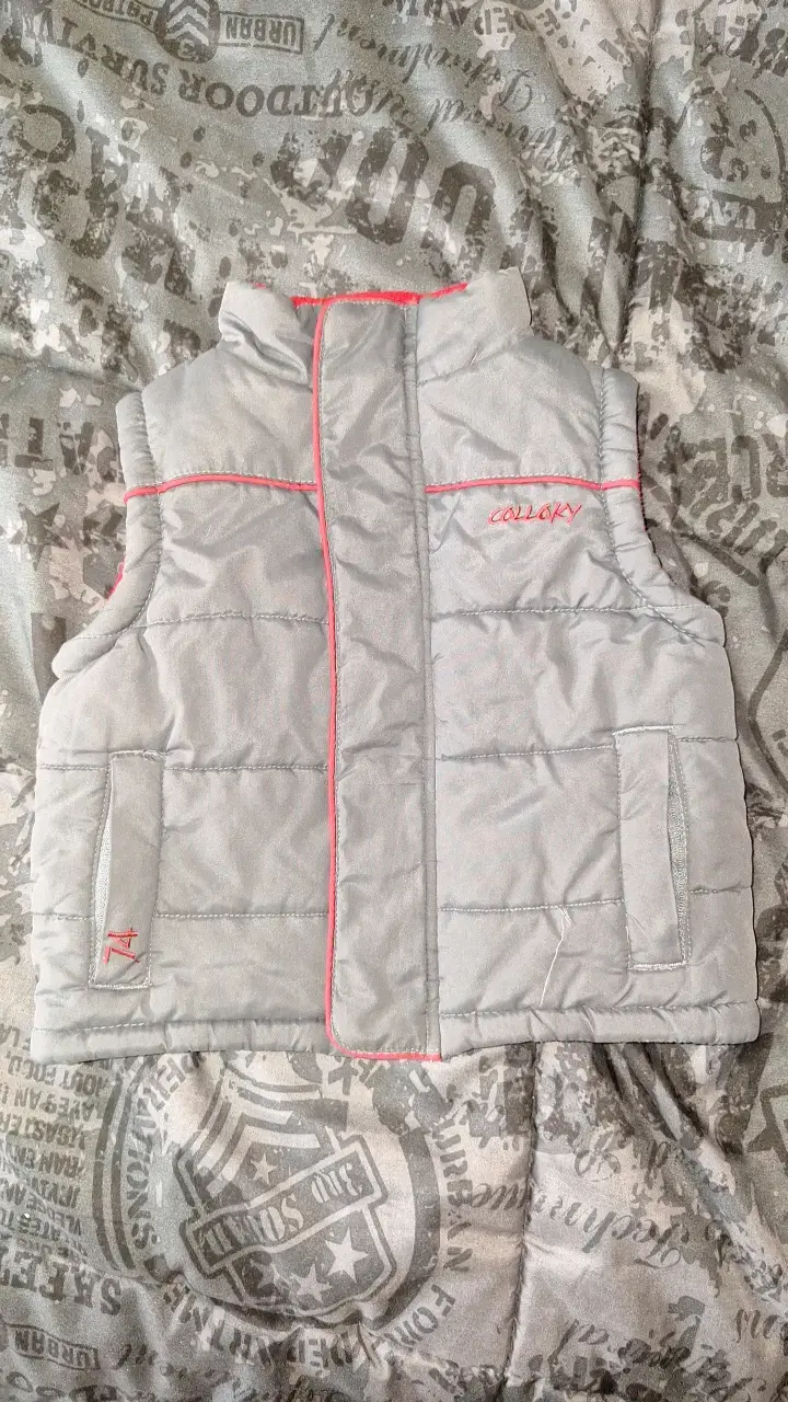 Parka sin mangas gris para bebé - 1