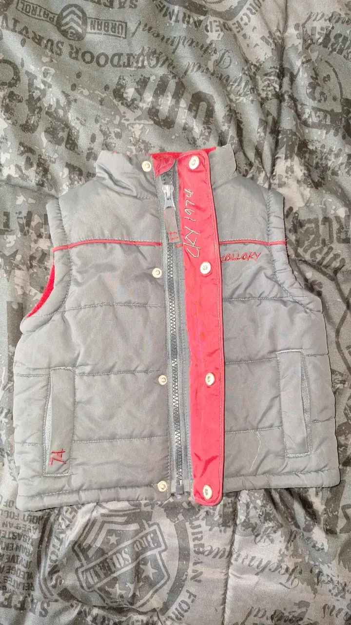 Parka sin mangas gris para bebé - 2