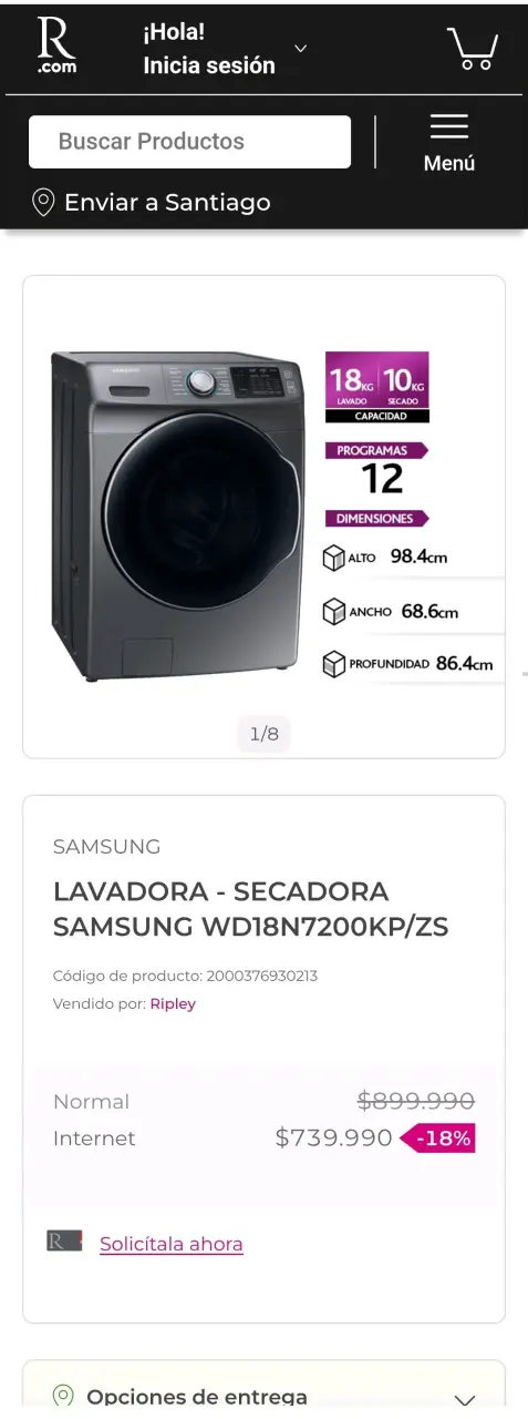 Lavadora-Secadora 18 Kilos Samsung carga frontal - 2