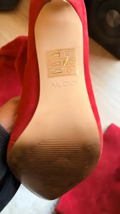 Botas altas rojas de gamuza Aldo - miniatura 3