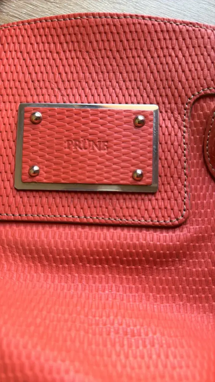 Bolso de mano cuero rojo Prüne elegante - 2