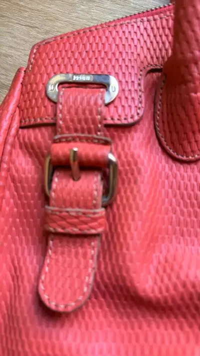 Bolso de mano cuero rojo Prüne elegante - miniatura 3