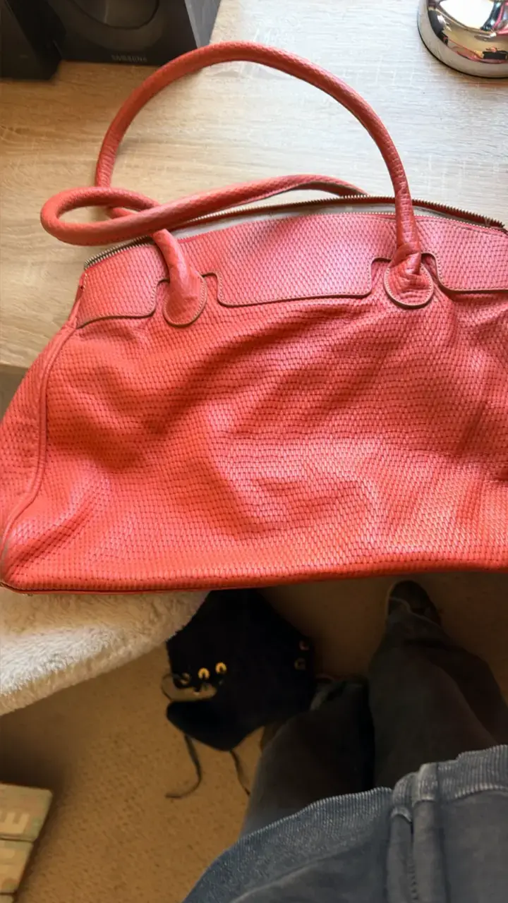 Bolso de mano cuero rojo Prüne elegante - 4