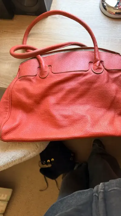 Bolso de mano cuero rojo Prüne elegante - miniatura 4