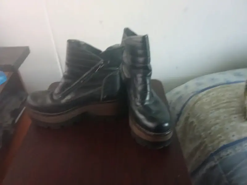 Botines de cuero negro con plataforma - 5