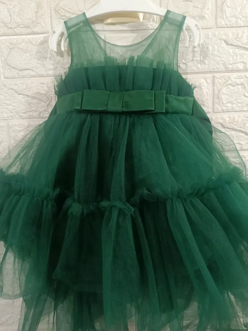 Vestido de fiesta verde para niña 12-18M - 2