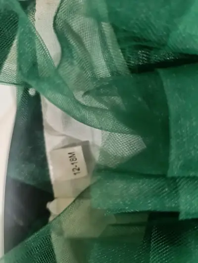 Vestido de fiesta verde para niña 12-18M - miniatura 3