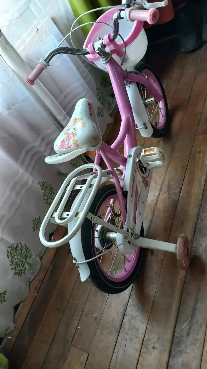 Bicicleta infantil rosa con ruedas de entrenamient - 5