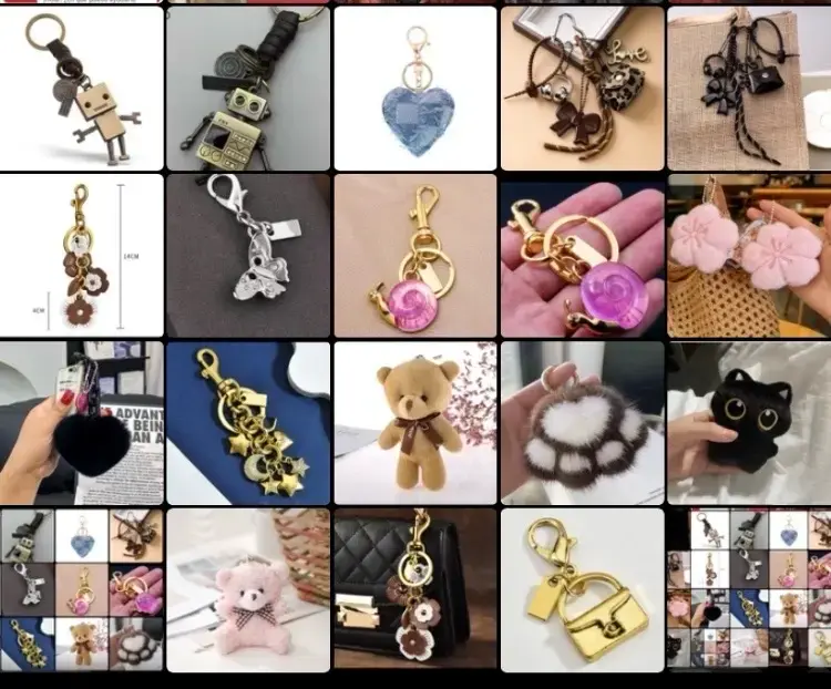 Set de llaveros y colgantes decorativos variados - 1