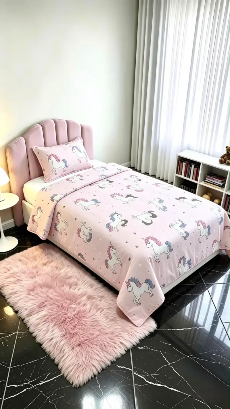 Juego de Cama Infantil Estampado Rosado - 4
