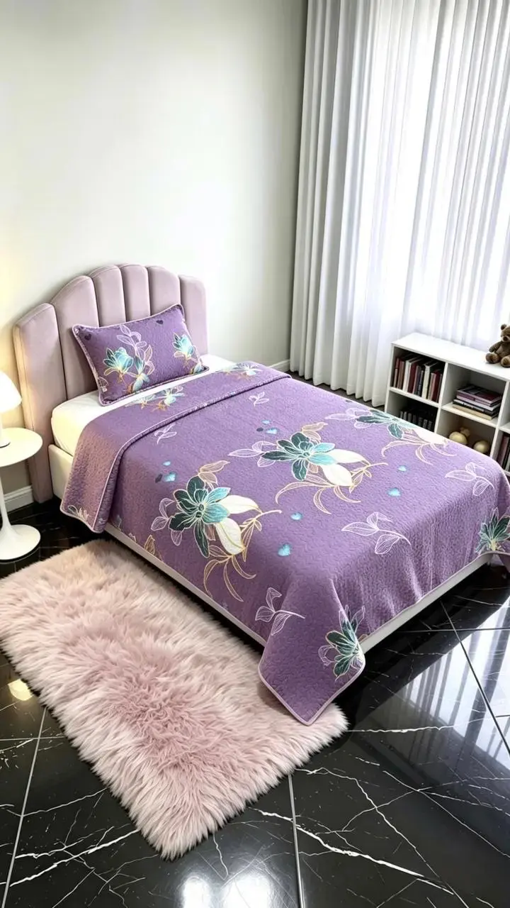 Juego de Cama Infantil Estampado Rosado - 5