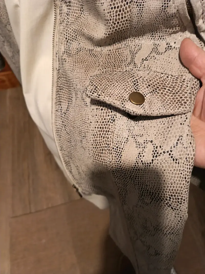 Chaqueta PRUNE 100% cuero larga animal. Print. - 2