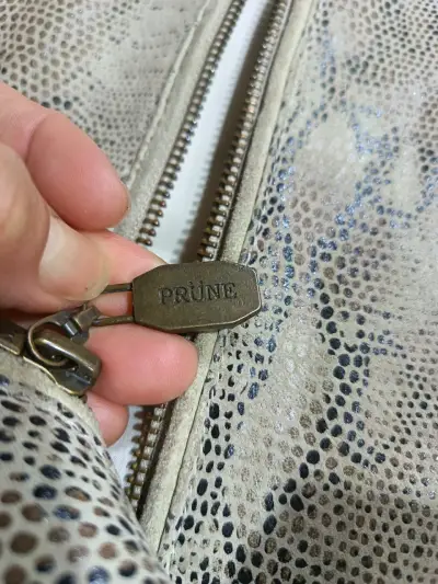 Chaqueta PRUNE 100% cuero larga animal. Print. - miniatura 4