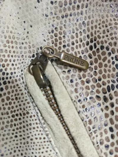 Chaqueta PRUNE 100% cuero larga animal. Print. - miniatura 5