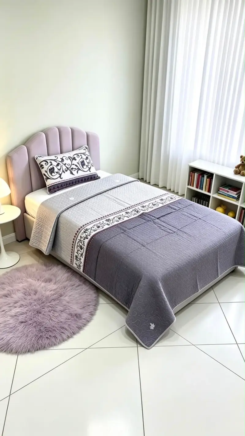 Juego de Cama 1,5 Plaza, con Diseño de Corazones - 3