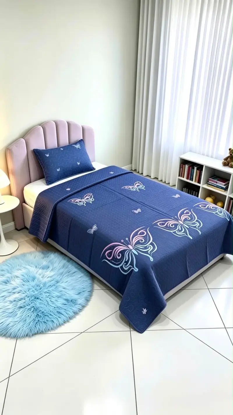 Juego de Cama 1,5 Plaza, con Diseño de Corazones - 5