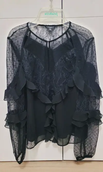 Blusa de encaje negra Guess talla XS - miniatura 1