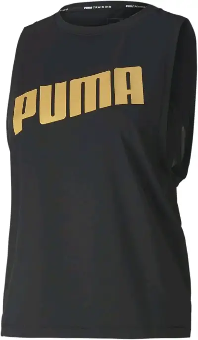Polera sin mangas Puma negra con logo dorado - miniatura 2
