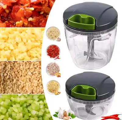 Picadora manual de alimentos 1000ml con tapa verde - miniatura 1