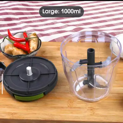 Picadora manual de alimentos 1000ml con tapa verde - miniatura 2