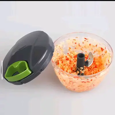 Picadora manual de alimentos 1000ml con tapa verde - miniatura 3
