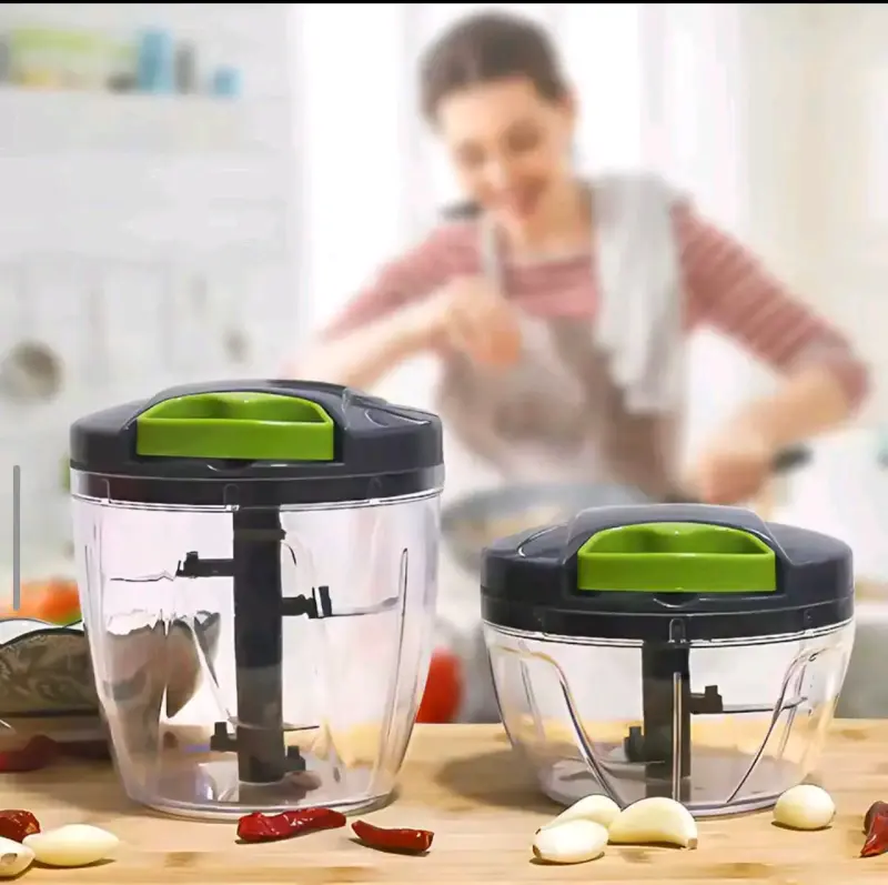 Picadora manual de alimentos 1000ml con tapa verde - 4