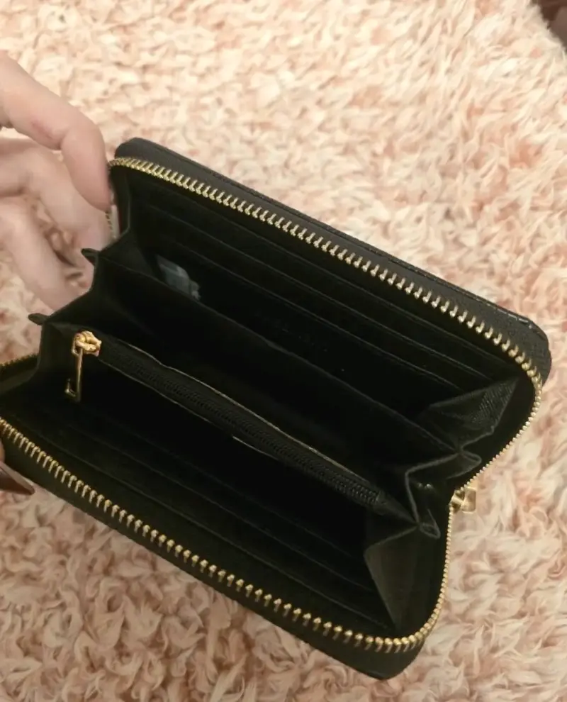 Billetera negra de cuero Basement con cierre - 3