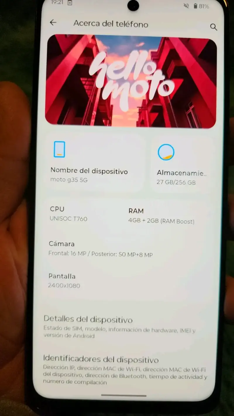 Smartphone Motorola Moto G35 5G Verde - 1
