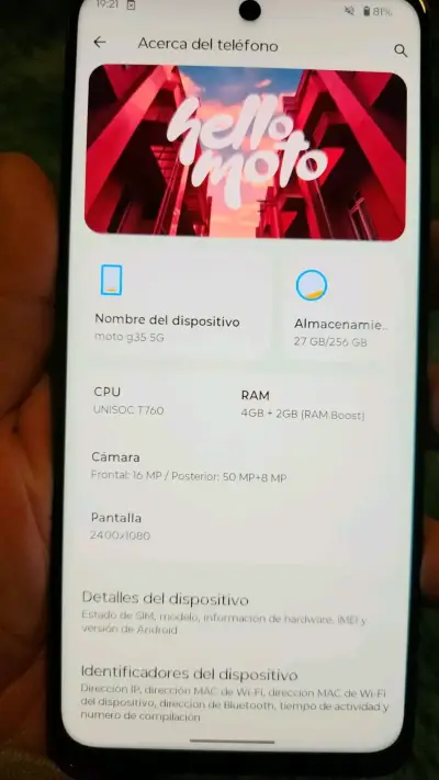 Smartphone Motorola Moto G35 5G Verde - miniatura 1