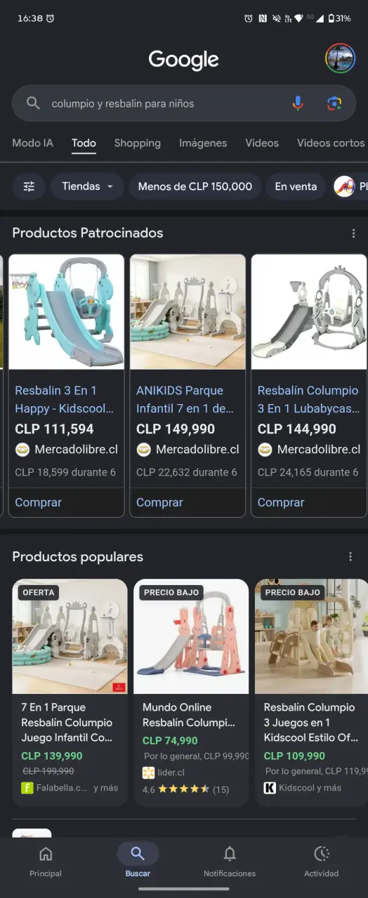 Columpio y resbalín infantil 2 en 1 - 2