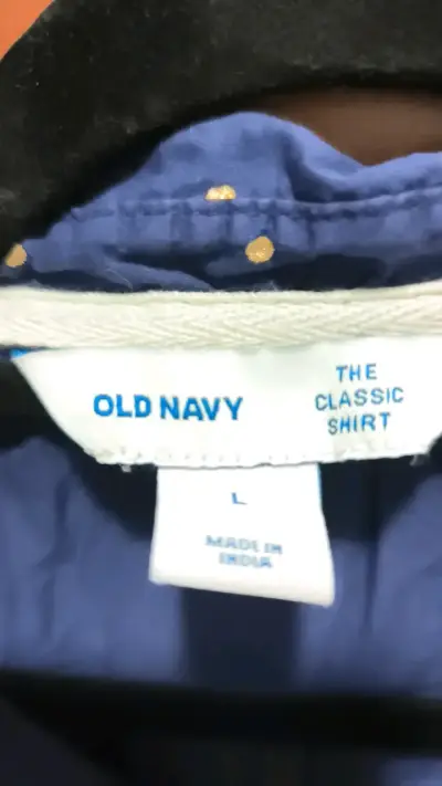 Camisa azul de lunares Old Navy talla L - miniatura 2